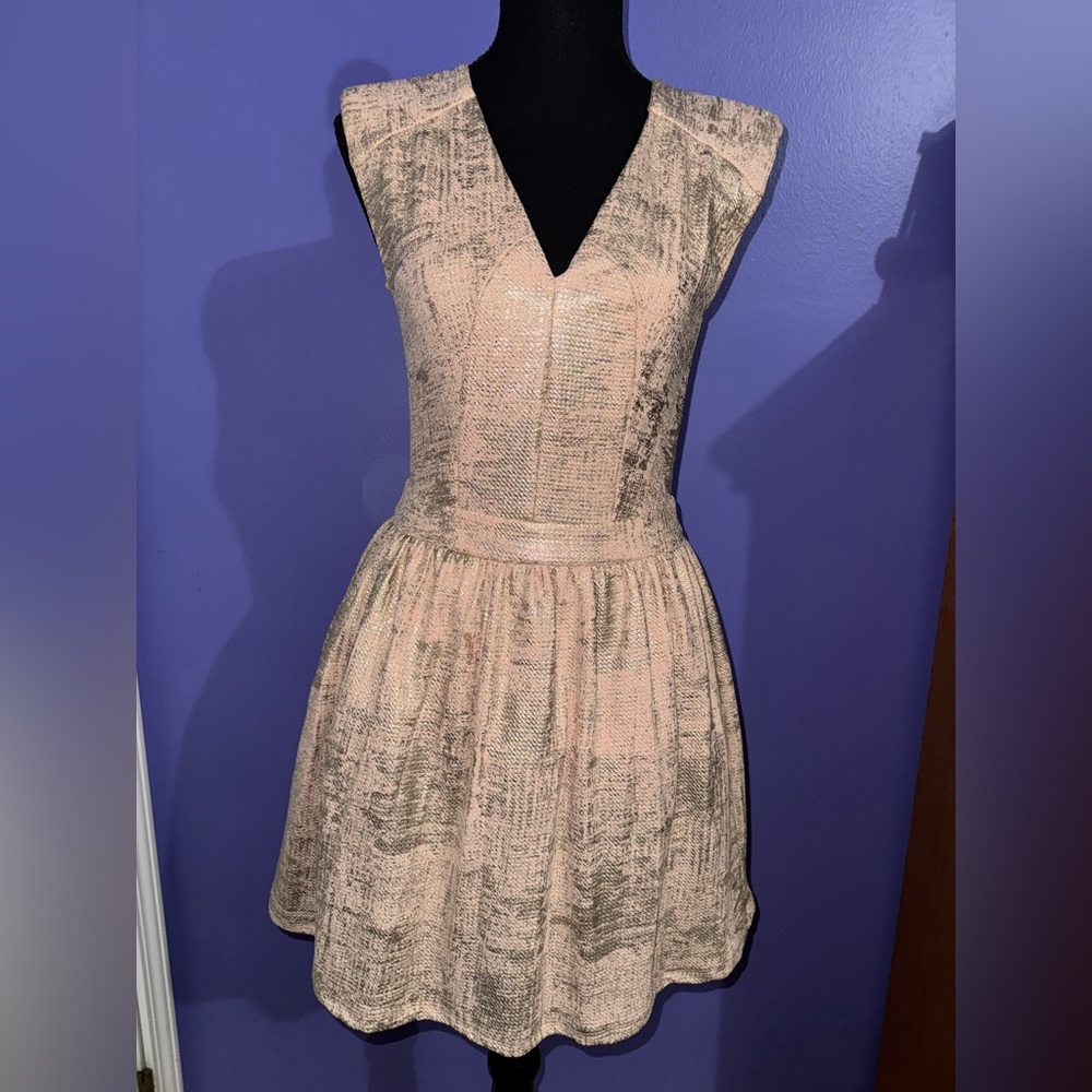 Charlotte Russe Elegant Champagne Sleeveless Dress